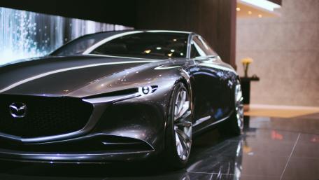 Sleek Gray Mazda Concept Car Wallpaper wallpaper