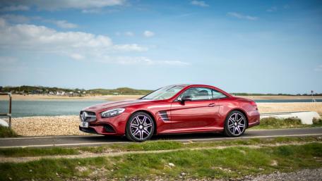 Stunning Mercedes at a Scenic Waterfront wallpaper