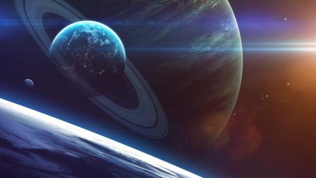 Majestic Wonders of a Ringed Planet wallpaper