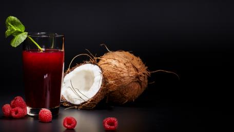 Refreshing Coconut and Berry Delight wallpaper