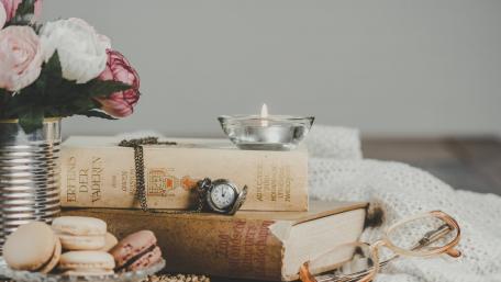 Cozy Moments with Books and Treats wallpaper