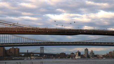 Bridge Spans over the East River wallpaper