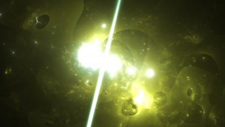 Golden Cosmic Fractals Shine Brightly wallpaper