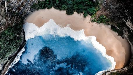 Hidden Beach Paradise from Above wallpaper