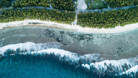 Serene Coastal View from Above wallpaper
