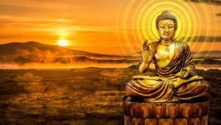 Gold Buddha statue wallpaper