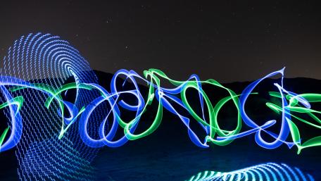 Blue and green light artwork wallpaper