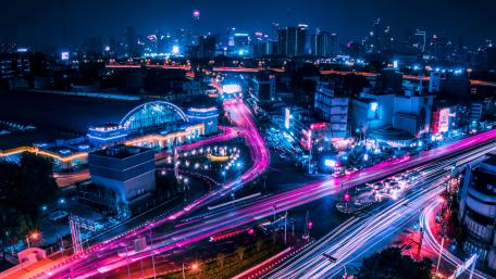 Vivid Urban Symphony at Night wallpaper
