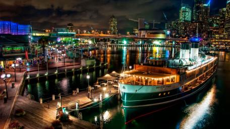 Sydney Port At Night wallpaper
