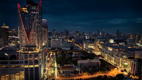 Stunning Night Cityscape Illuminated by Urban Lights wallpaper