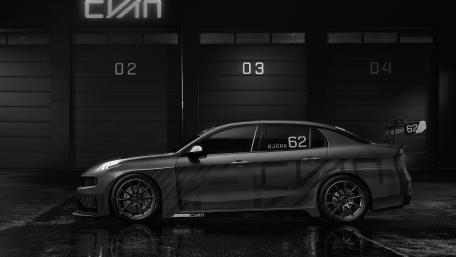 Sleek Black and White Racing Car Wallpaper wallpaper