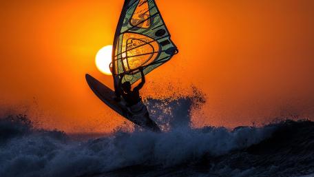 Epic Surfing at Sunset wallpaper