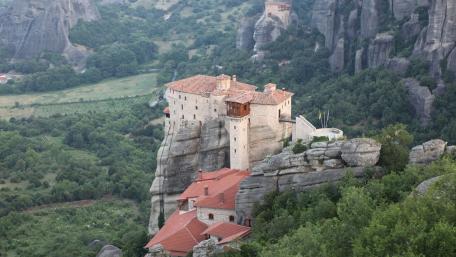 Meteora Monastery on a Rocky Outcrop wallpaper