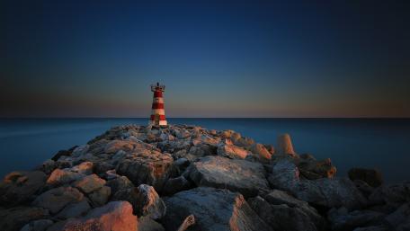Serene Lighthouse at Twilight Sky wallpaper