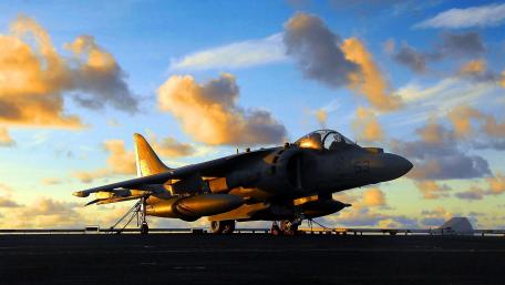 Majestic Harrier Jet Against a Dramatic Sky wallpaper