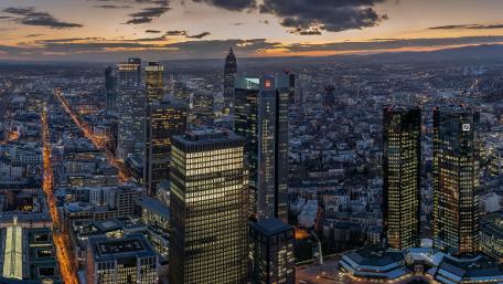 Urban Skyline at Dusk with Stunning City Lights wallpaper