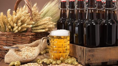 Golden Ale and Fresh Ingredients Showcase wallpaper