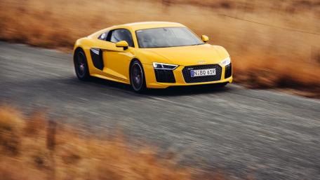 Dynamic Yellow Audi R8 on the Open Road wallpaper