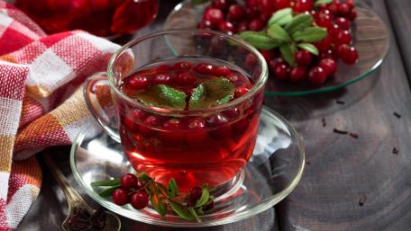 Refreshing Cranberry Herbal Tea Delight wallpaper