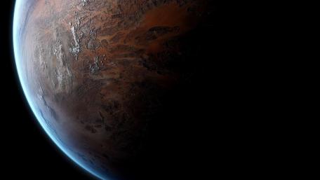 Majestic Planet in Mysterious Space Scene wallpaper