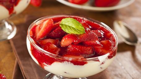 Delicious Strawberry Dessert Delightful Treat for Sweet Lovers wallpaper