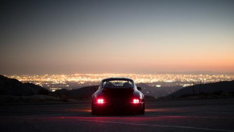City Lights and Classic Car Wallpaper wallpaper