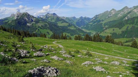 Serene Mountain Landscape Embracing Nature's Beauty wallpaper