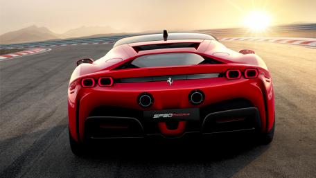 Sleek Ferrari SF90 Stradale on the Track wallpaper
