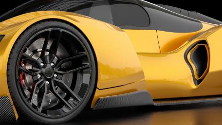 Sleek Yellow Sports Car Wallpaper Design wallpaper