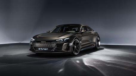 Sleek Audi e-tron in an Electric Shadow Design wallpaper