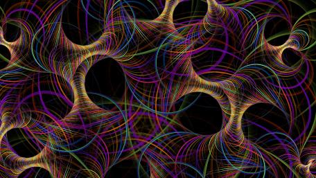 Vibrant 3D Abstract Waves of Colorful Light wallpaper