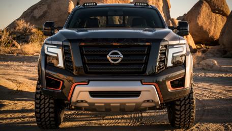 Powerful Nissan Titan in Scenic Desert Setting wallpaper