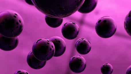 Floating Spheres in a Purple Dreamscape wallpaper