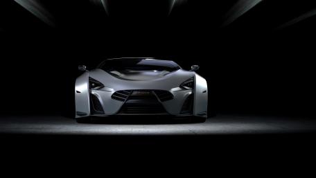 Sleek Silver Sports Car in Shadows wallpaper