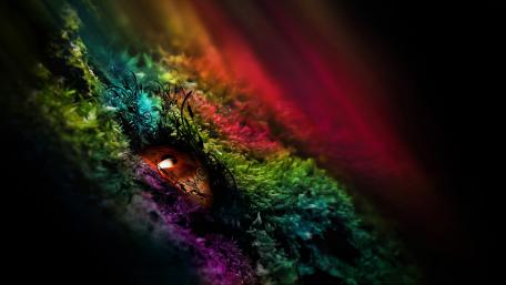 Mystical Colorful Eye in Abstract Art wallpaper