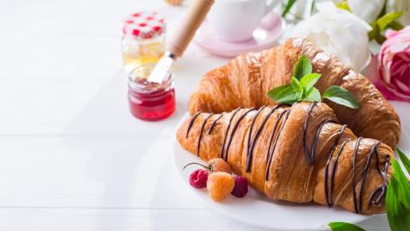 Delicious Croissants for a Perfect Breakfast Feast wallpaper