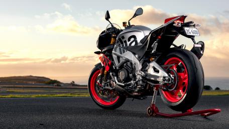 Sleek Aprilias in Sunset Glow wallpaper
