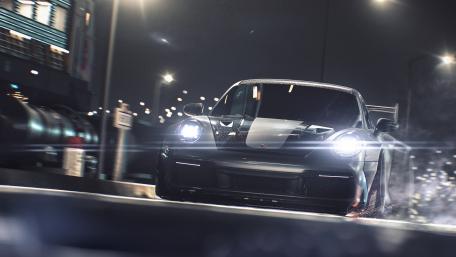Dynamic Night Drive of a Sports Car in Action wallpaper
