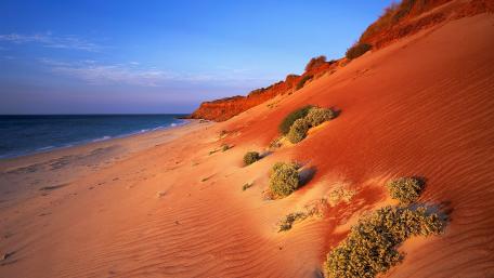 Desert Serenity Under a Colorful Sky wallpaper