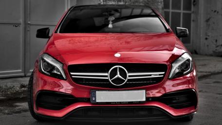 Sleek Red Mercedes Car Wallpaper wallpaper