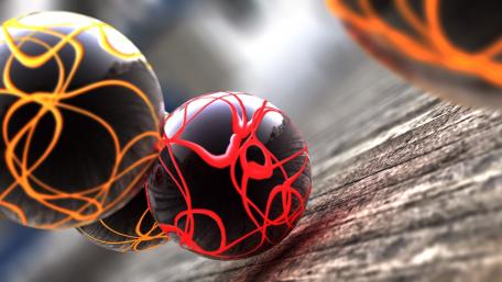 Vibrant 3D Balls on Textured Surface wallpaper