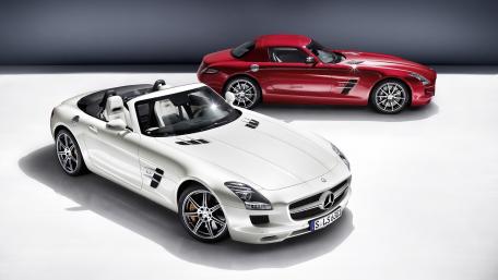 Sleek Mercedes Sports Cars Showcase Luxury Design and Performance wallpaper