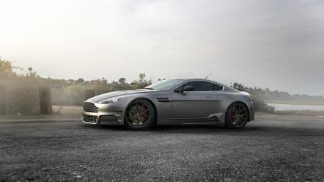 Sleek Aston Martin Beauty in Nature's Embrace wallpaper