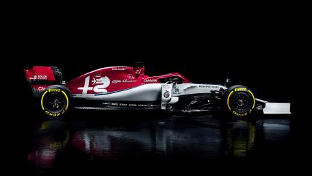 Sleek Formula One Racer on Display wallpaper