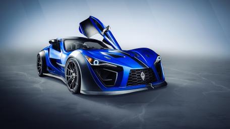 Striking Blue Supercar Wallpaper wallpaper