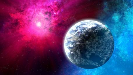 Cosmic Serenity in Vibrant Hues wallpaper
