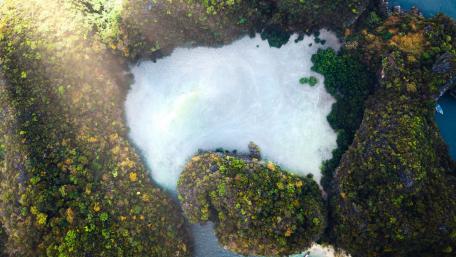 Serene Aerial View of Tropical Paradise wallpaper