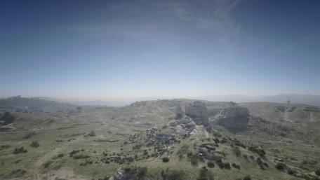 Serene Rocky Landscape Under a Clear Sky wallpaper