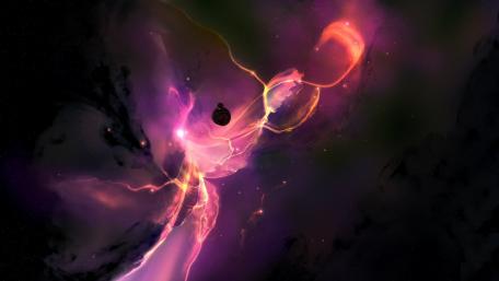 Cosmic Dance of Colors in Deep Space wallpaper