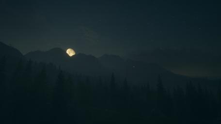 Moonlit Mountain Twilight wallpaper
